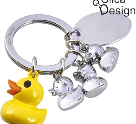 מחזיק מפתחות מתכת ברווזים מבית Clica Design