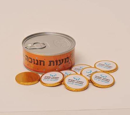 קופסת שימורים מטבעות חנוכה